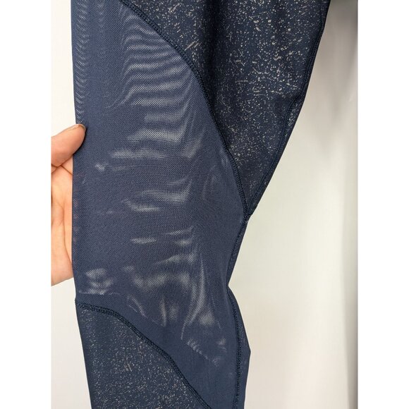 Nike Dri Fit Leggings Women Size M Mesh Panel Sparkle Athleisure Athletic Sporty - Picture 5 of 9